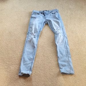 Hollister Light Wash Mens Jeans Stacked Skinny